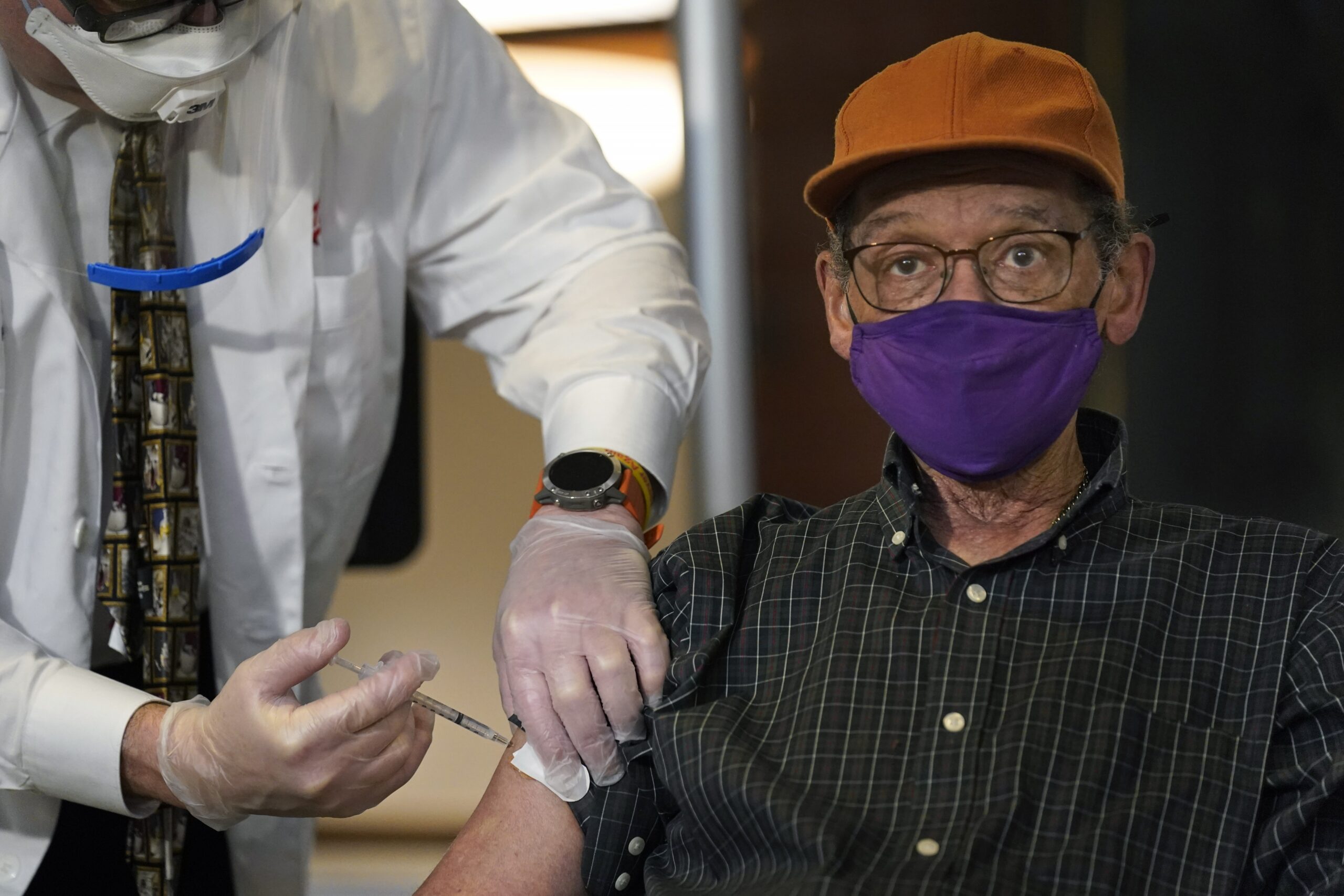 person receiving coronavirus vaccine