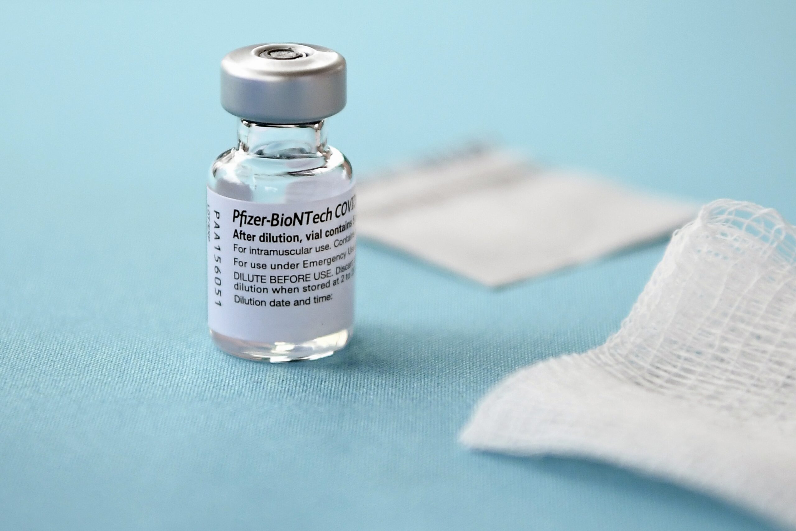 A vial of the Pfizer-BioNTech vaccine for COVID-19