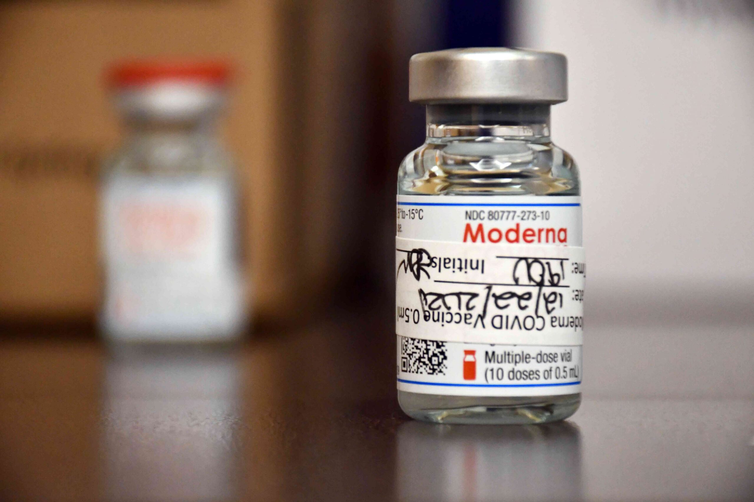 A Vial Of The Moderna Vaccine