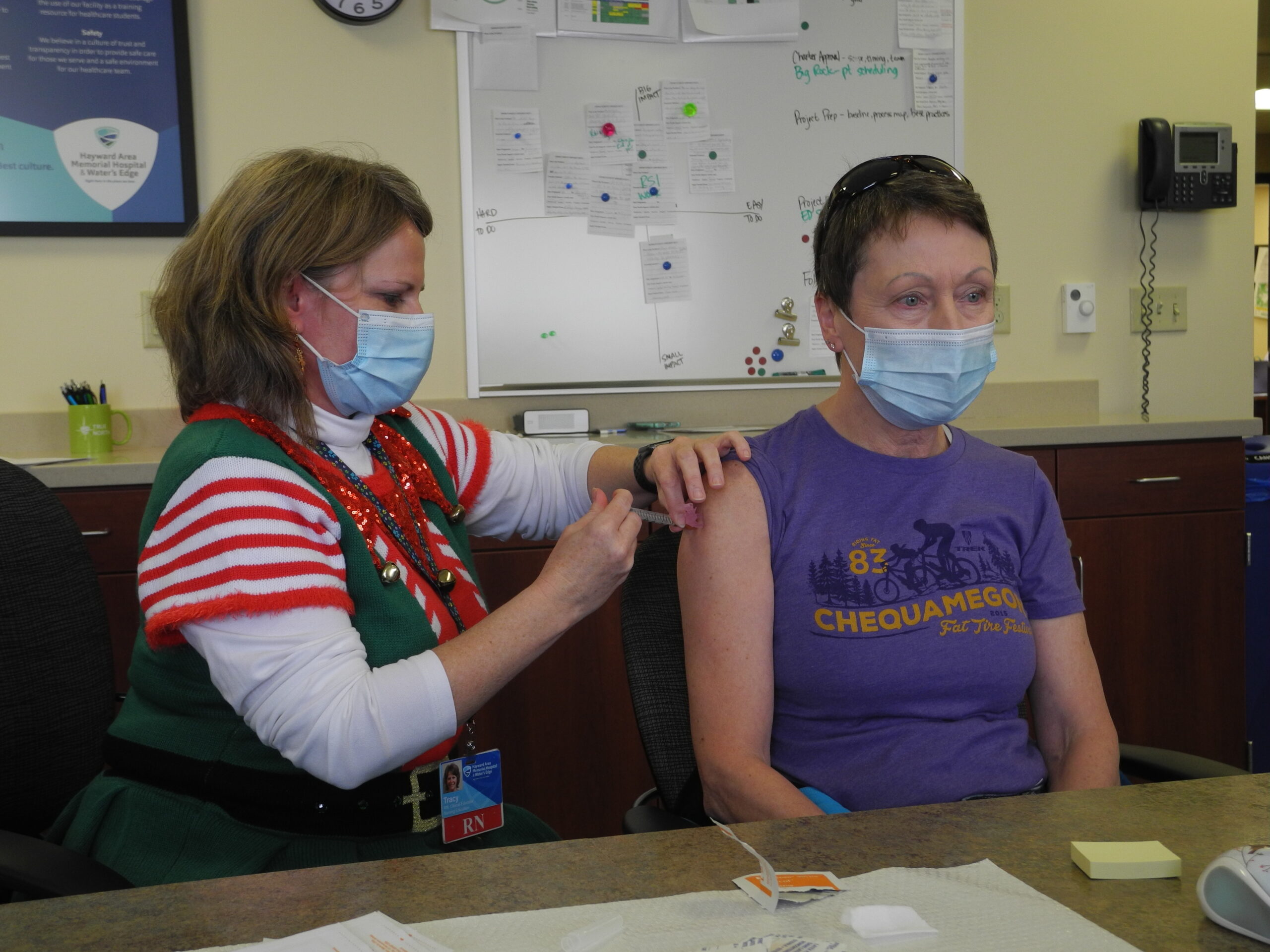 Registered Nurse Receives COVID-19 Vaccine At Hayward Hospital