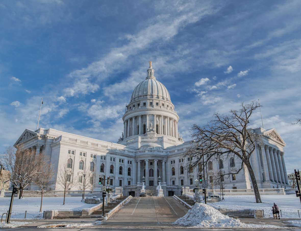 Wisconsin State Capitol In Winter