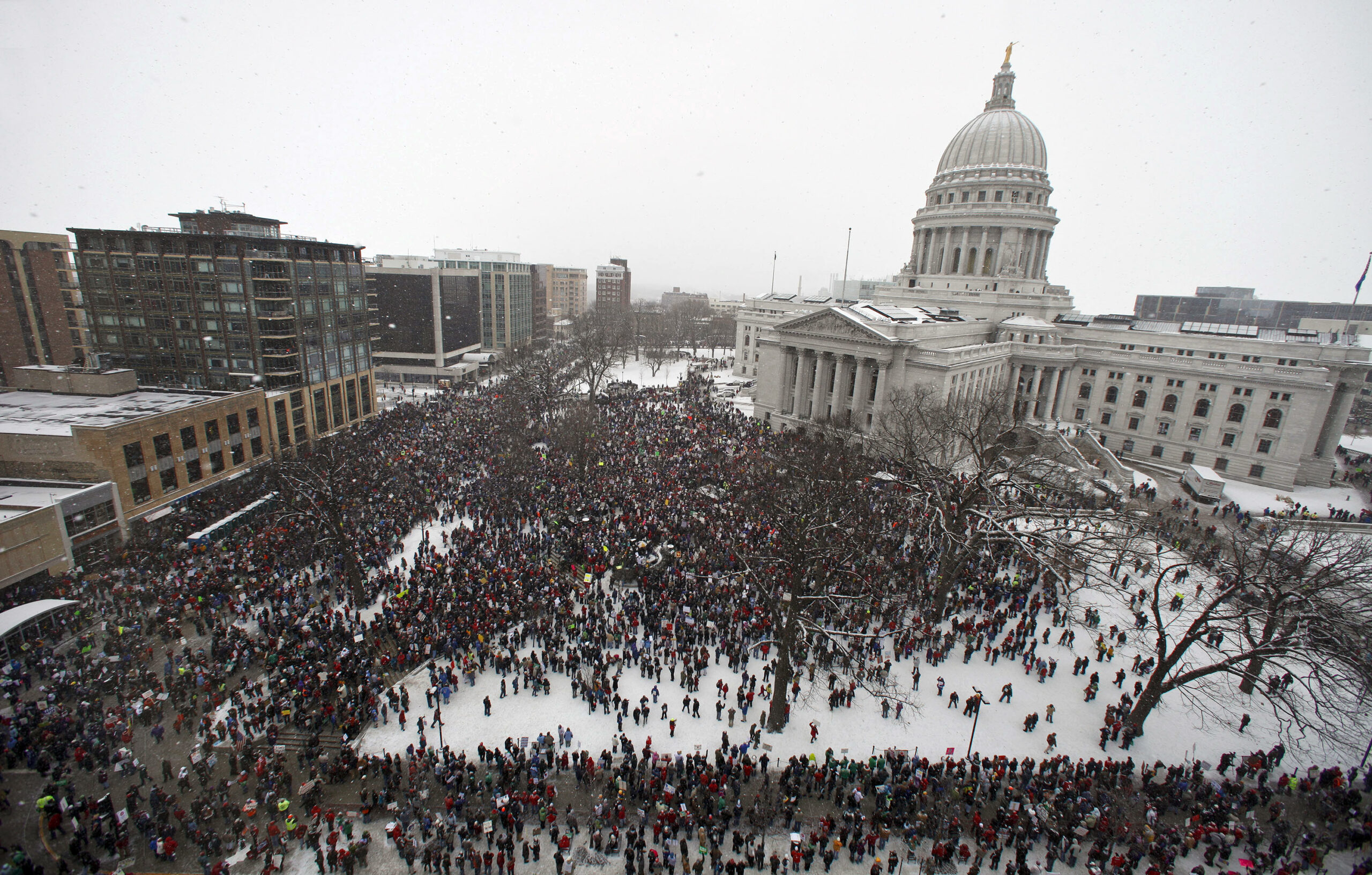 Act 10 protesters on the Capitol Square