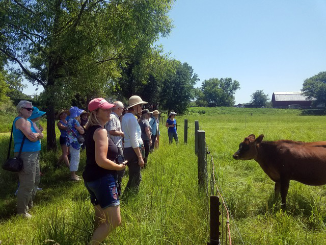 Members of the Wisconsin Women in Conservation group visit a farm