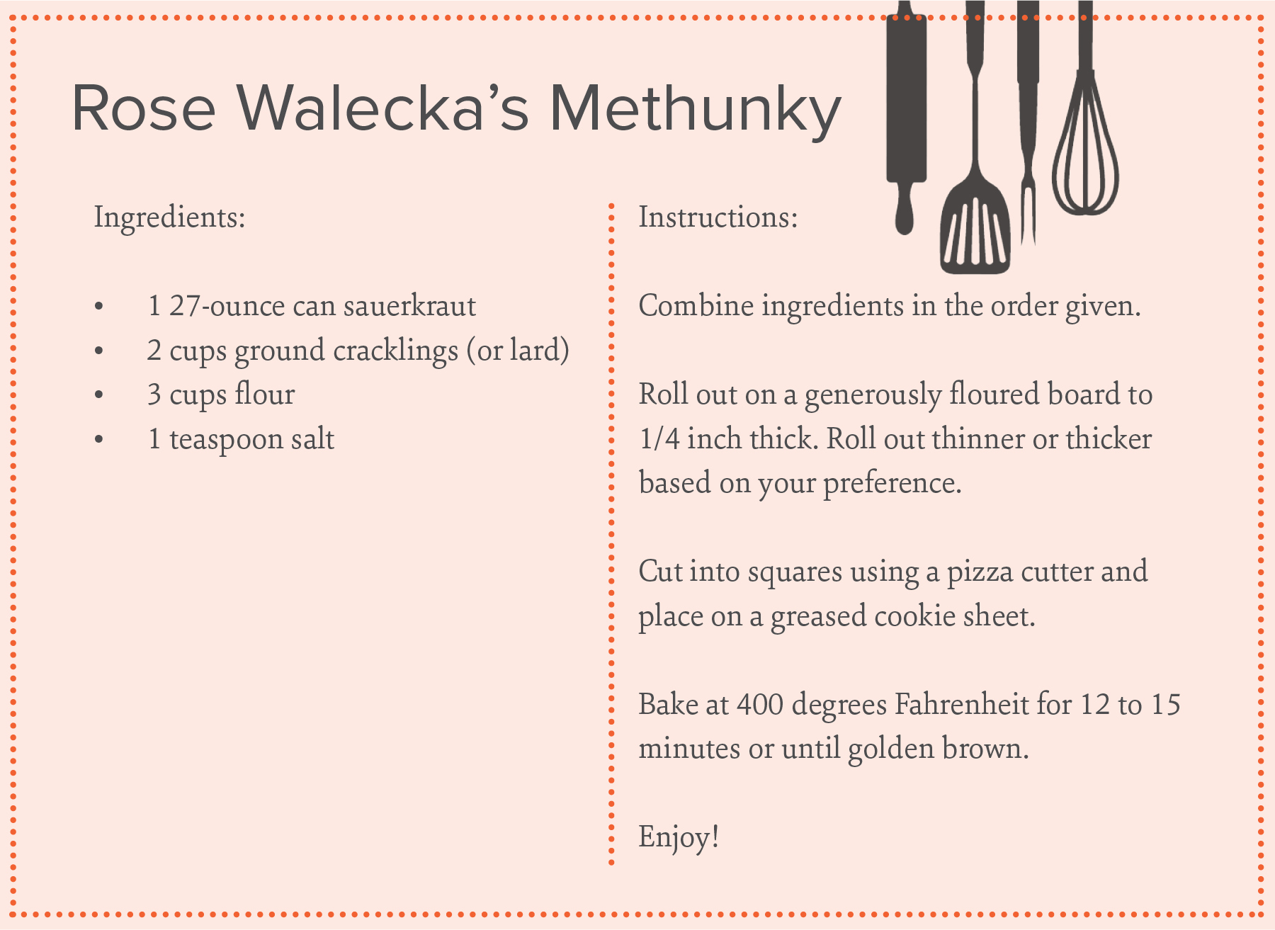 methunky recipe card