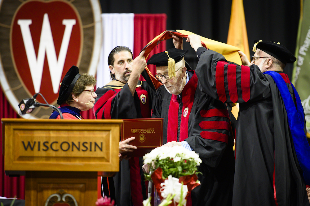 Tom Brock receives an honorary doctorate from UW-Madison