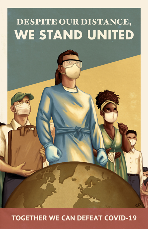 This World War I style poster features essential workers during the COVID-19 pandemic