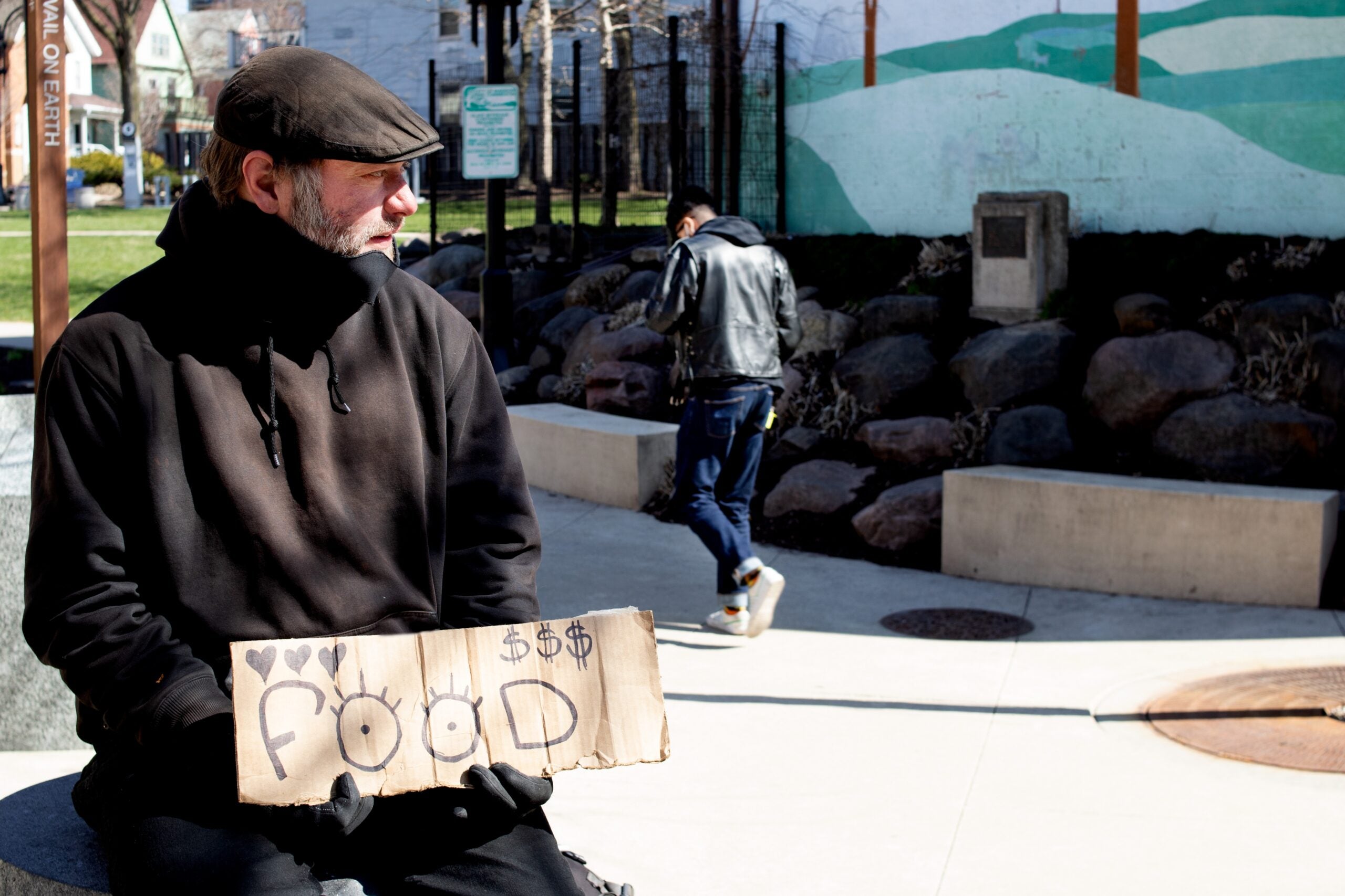 Jay 'Monk' Erickson, 38, says he's homeless by choice and travels around the country chasing warm weather