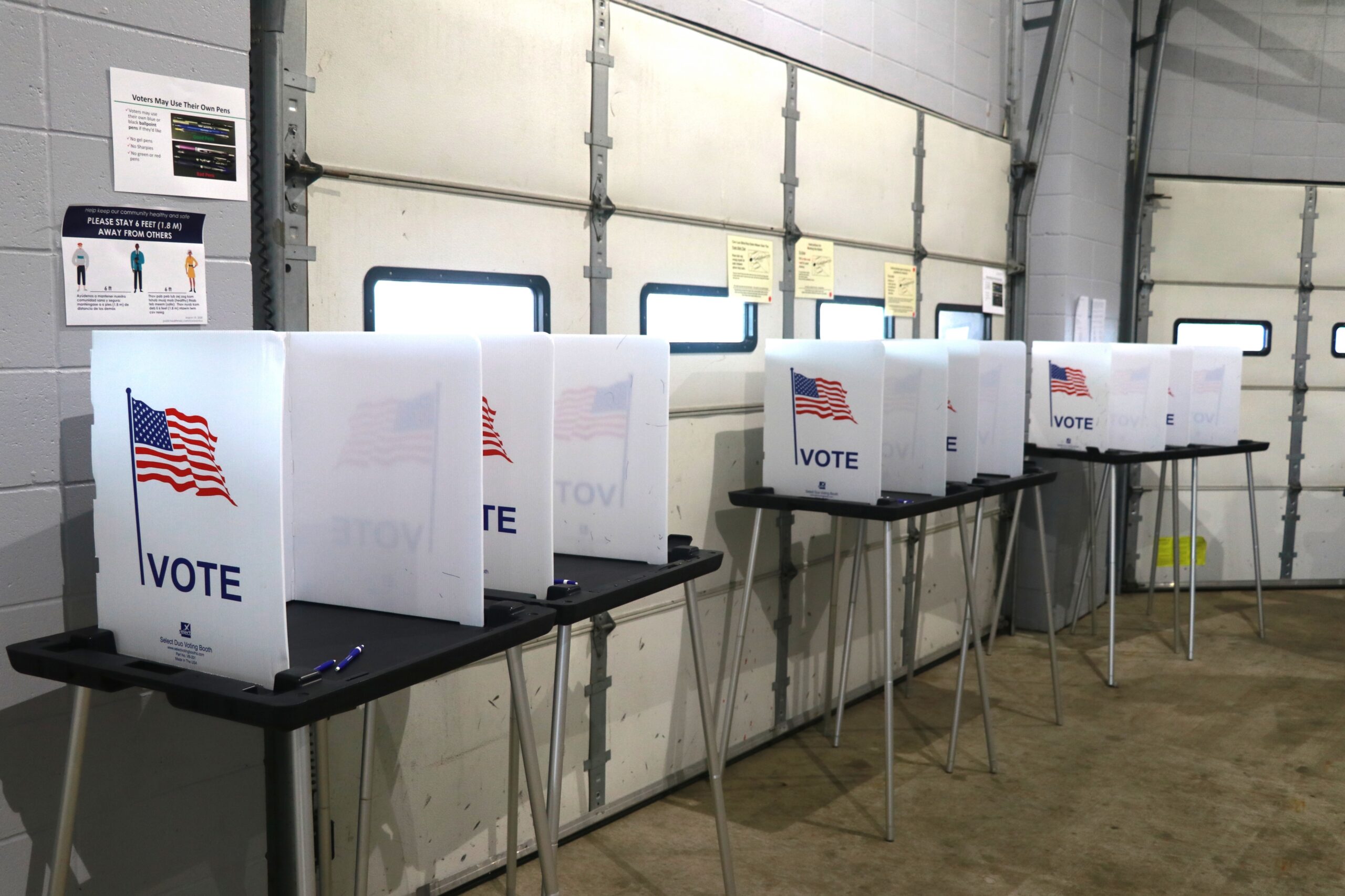 Empty voting booths