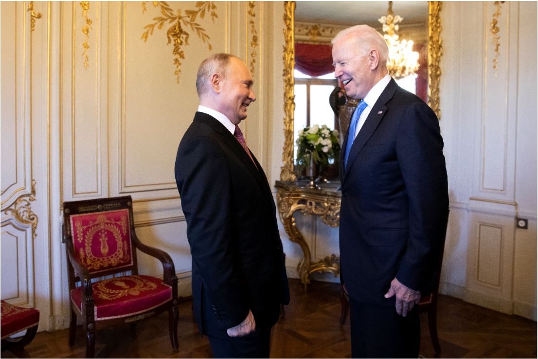 President Biden greets President Putin