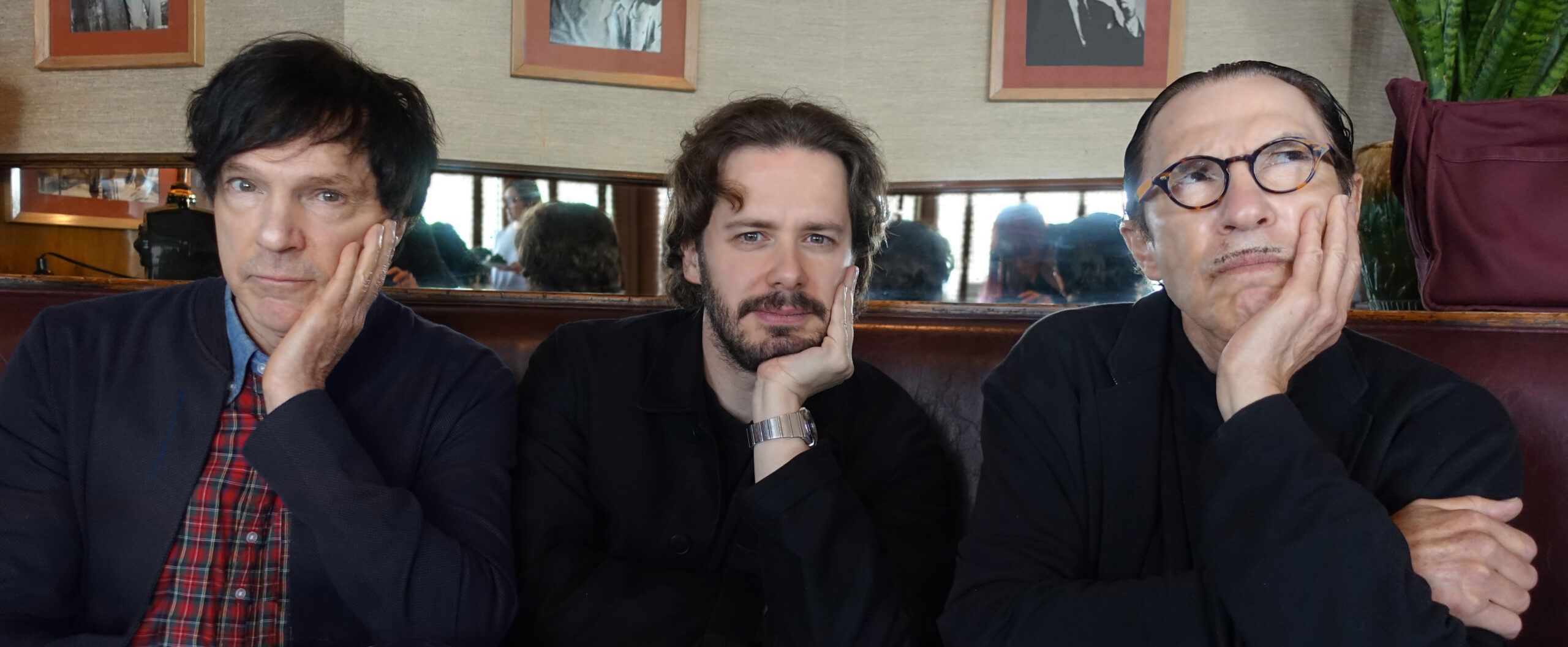 (L to R) Russell Mael, director Edgar Wright and Ron Mael from their film THE SPARKS BROTHERS, a Focus Features release.