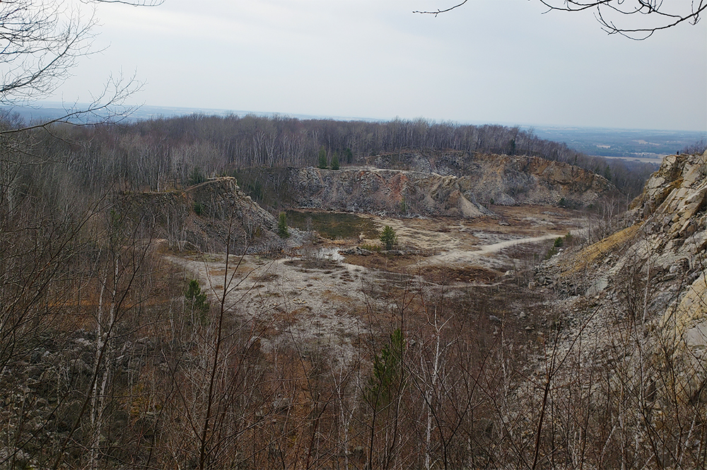 View of Rib Mountain's quartzite quarry