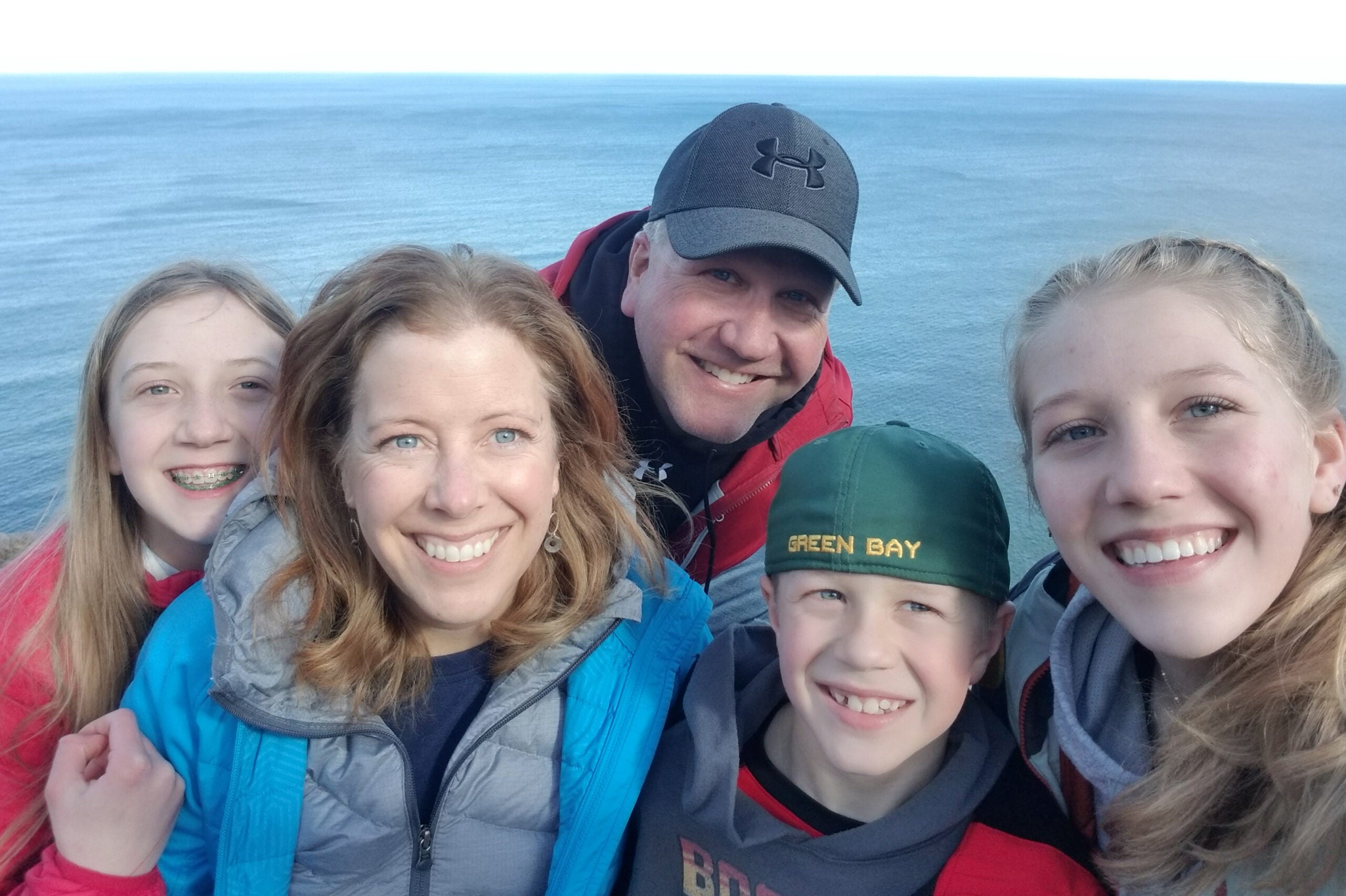 Patty Zemke (second from left) poses with her family