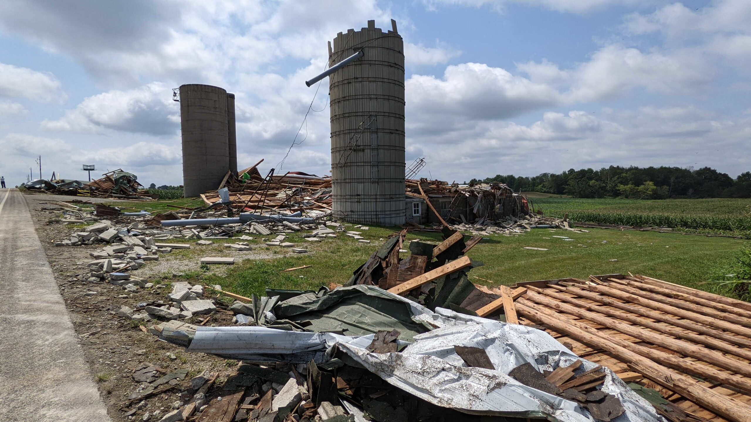 Damaging winds caused downed silos in the Town of Concord