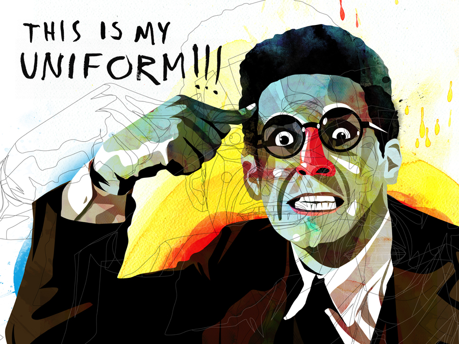Art depicting John Turturro as "Barton Fink" in the Coen Brothers' film