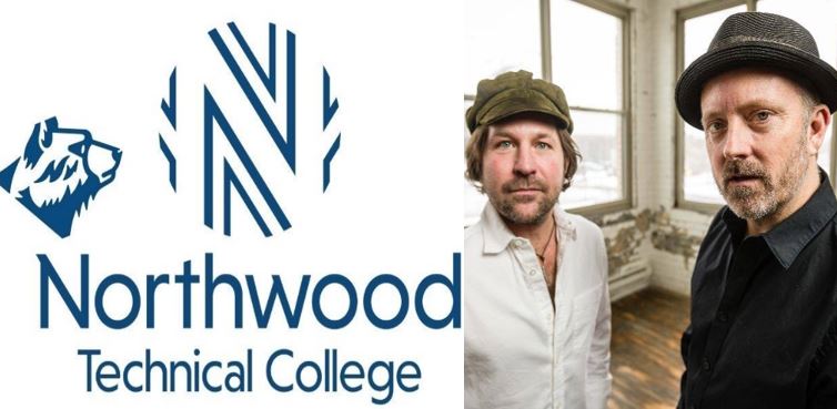 Northwood Technical College's new logo and musical duo Moors and McCumber; Image courtesy of Moors and McCumber