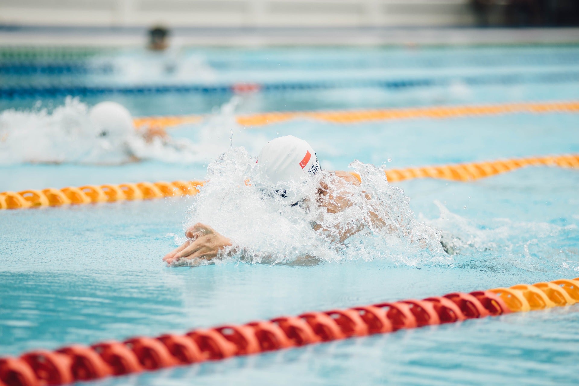 Swimmer in pool.