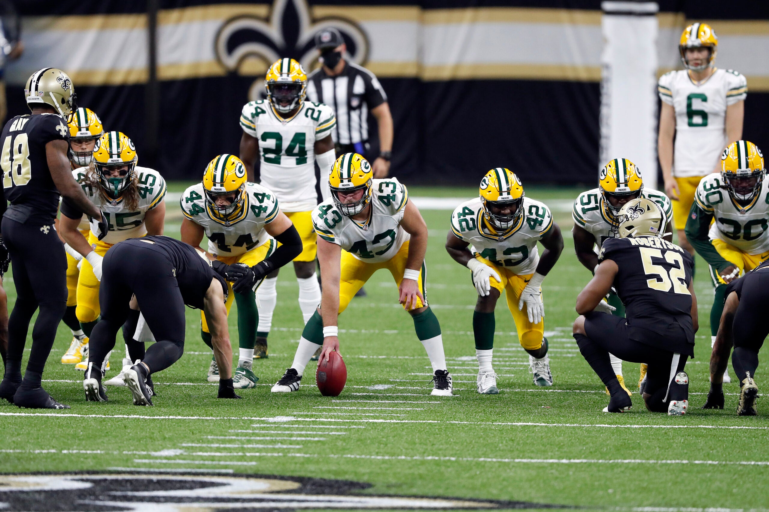 Green Bay Packers long snapper Hunter Bradley and linebacker Oren Burks