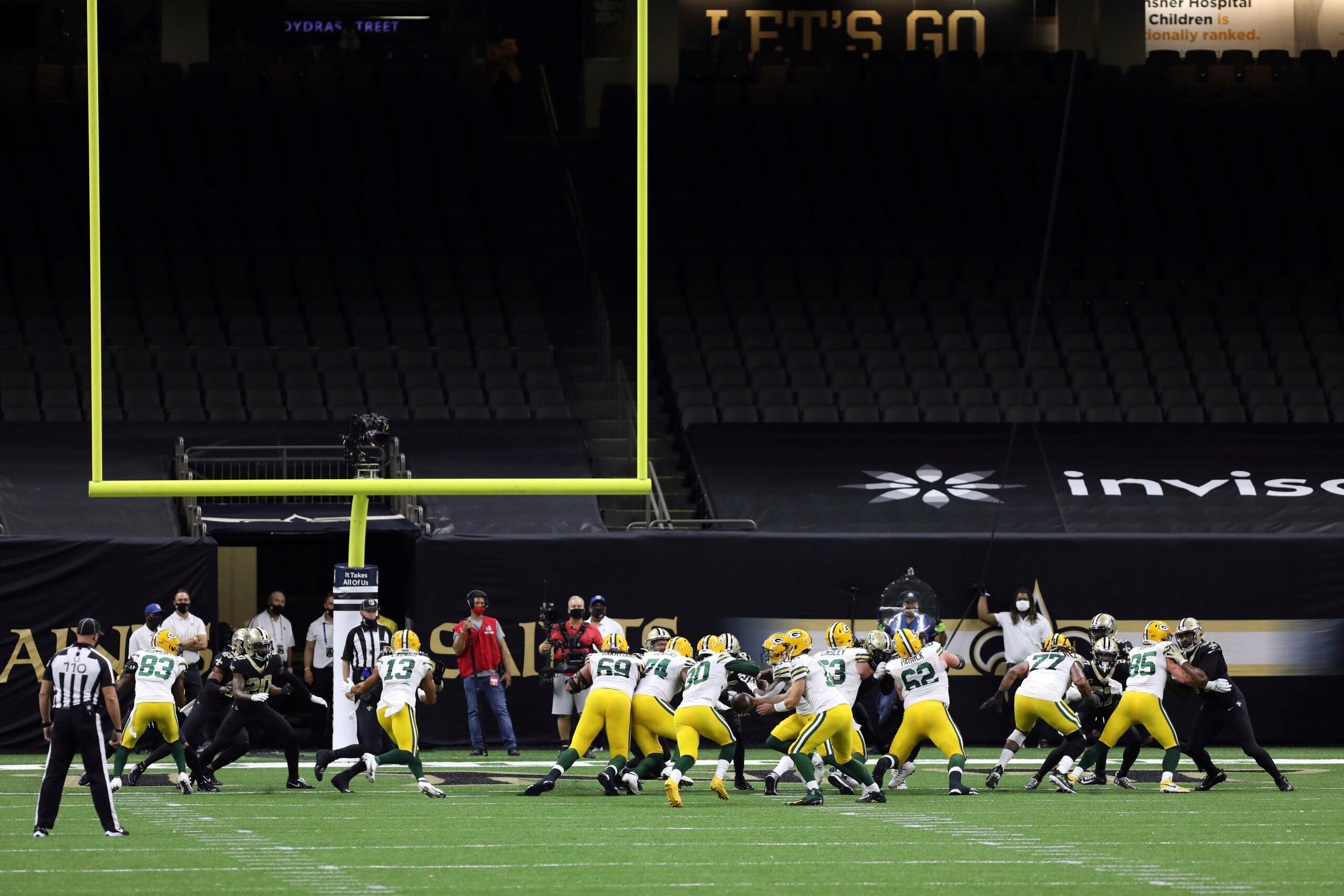NFL football game between the New Orleans Saints and the Green Bay Packers