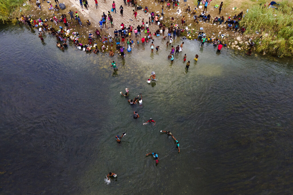 Haitian refugees near the U.S. border