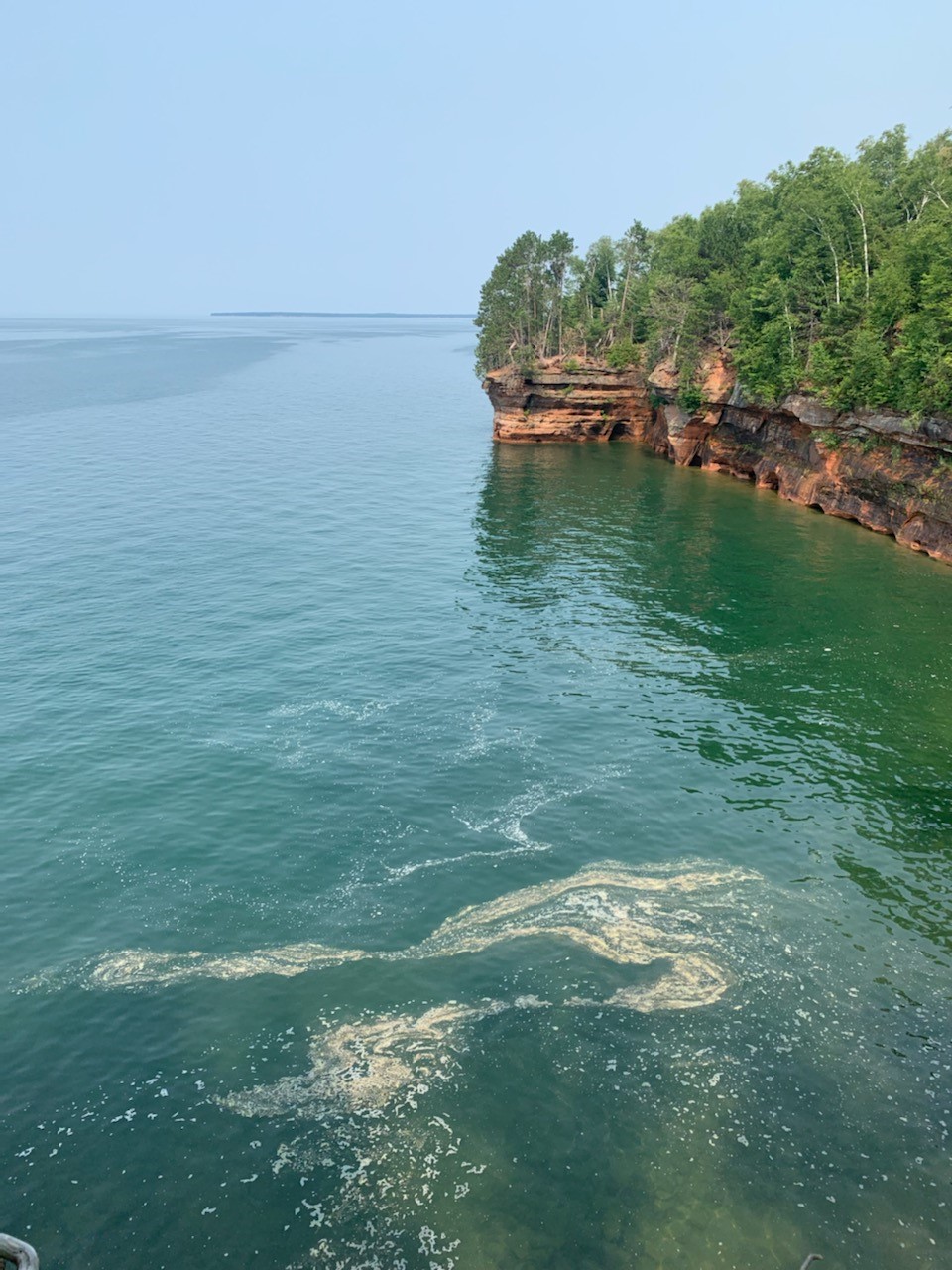 Blue-green algae near the sea caves in the Apostle Islands