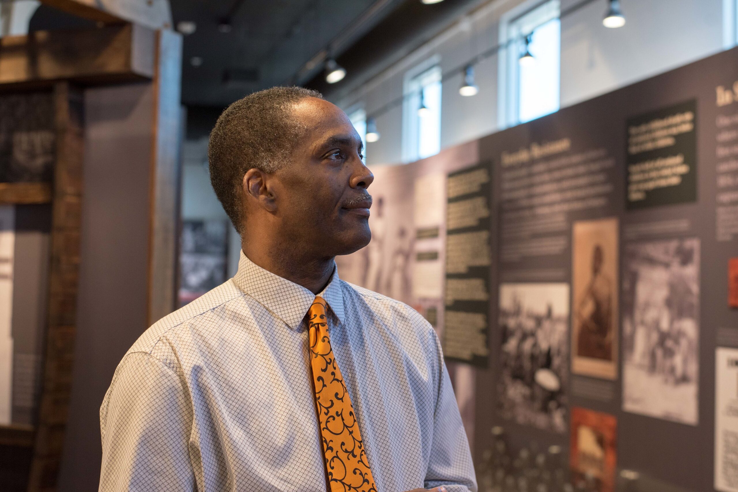 Reggie Jackson is seen in the America’s Black Holocaust Museum's gallery on June 16, 2021.