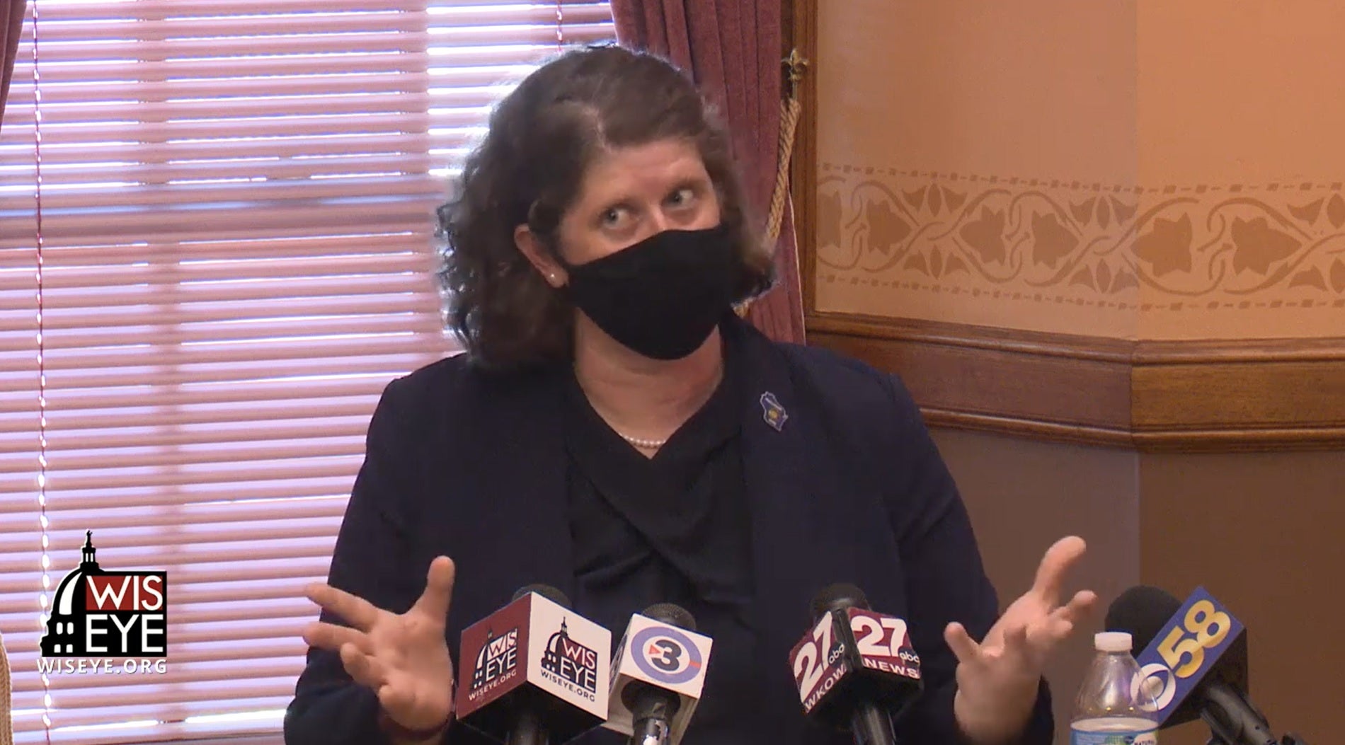 State Superintendent Jill Underly answers questions following the 2021 "State of Education" address