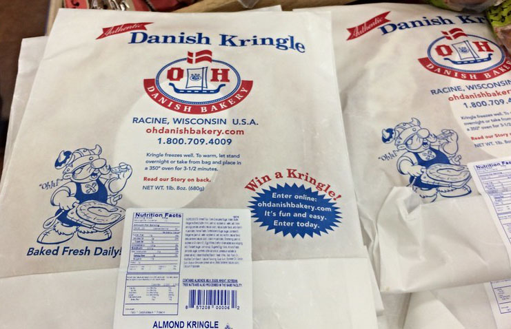Almond kringle made by the iconic O&H Danish Bakery in Racine