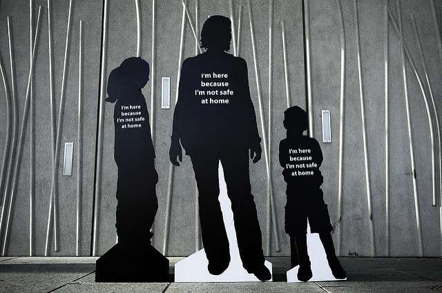 Cutouts of victims of domestic violence
