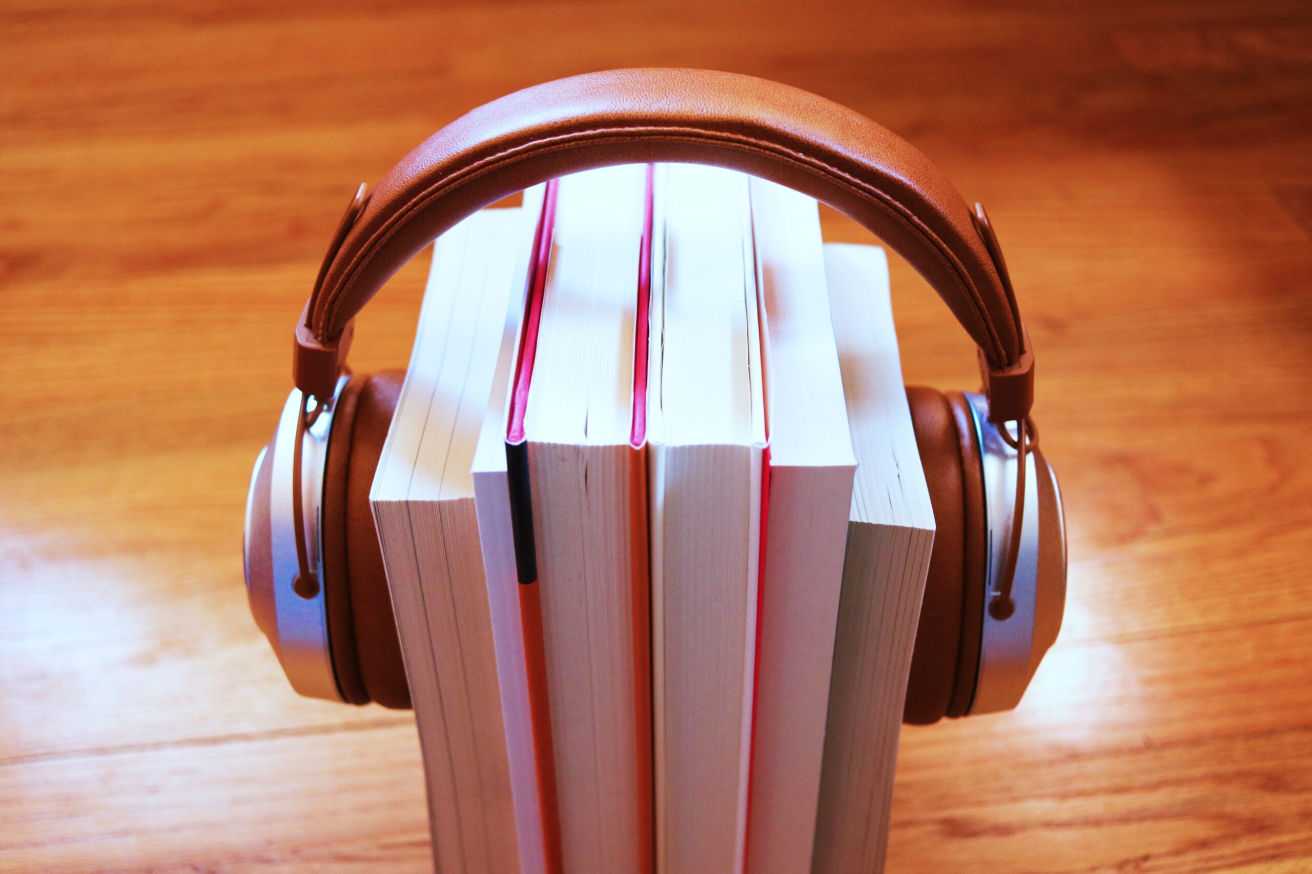 Headphones on books
