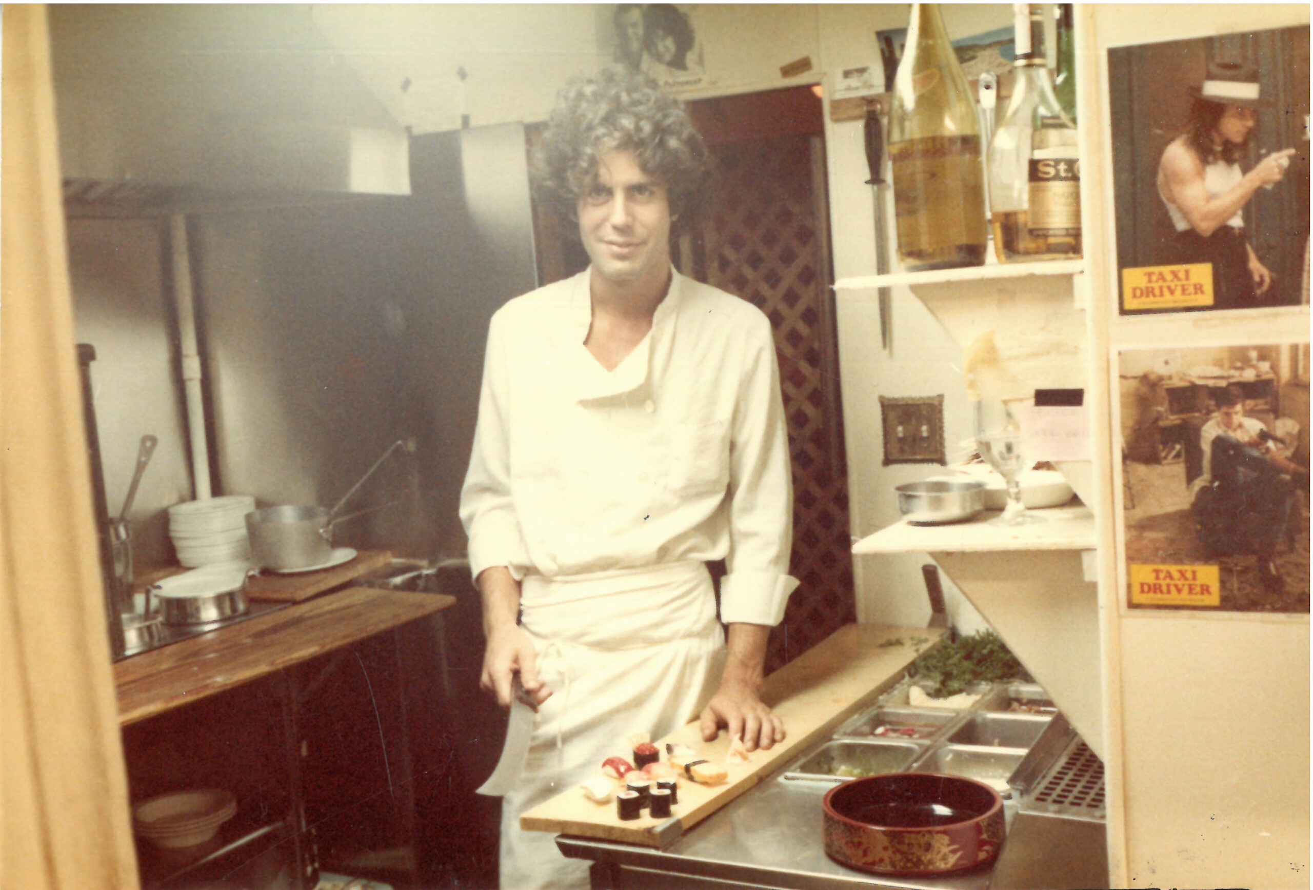Tony Bourdain in the Hotel Wales kitchen in New York City circa 1988