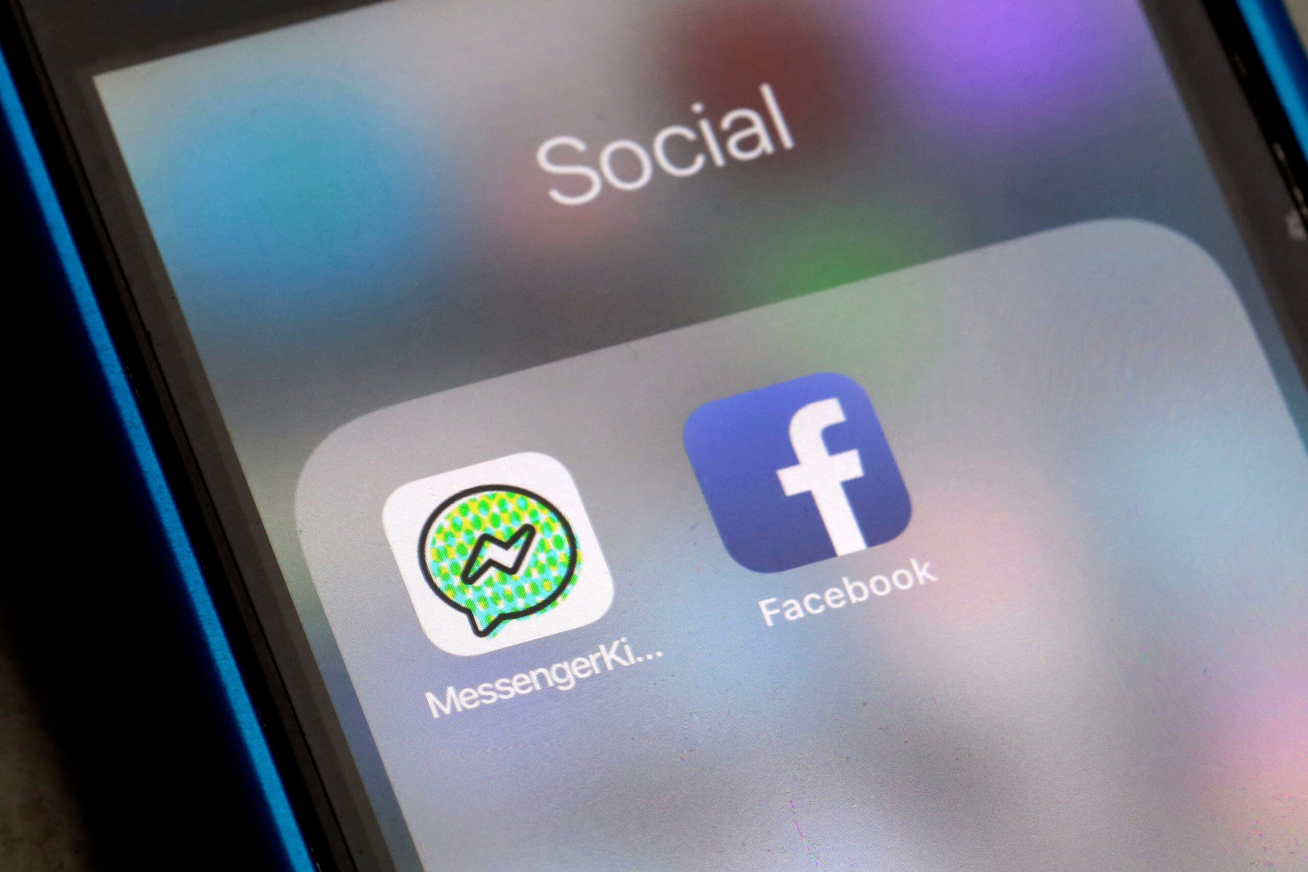 Facebook's Messenger Kids app is displayed on an iPhone