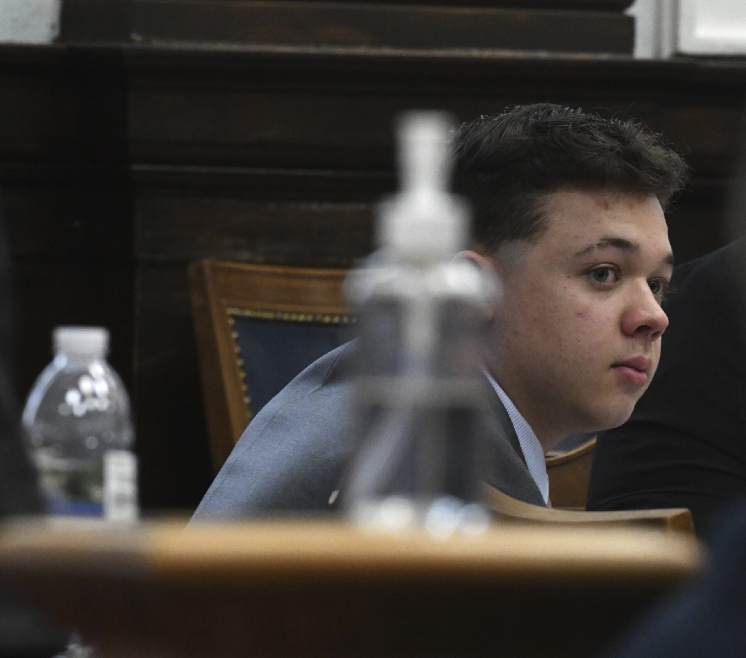 Kyle Rittenhouse attends jury selection on the first day of his trial at the Kenosha County Courthouse