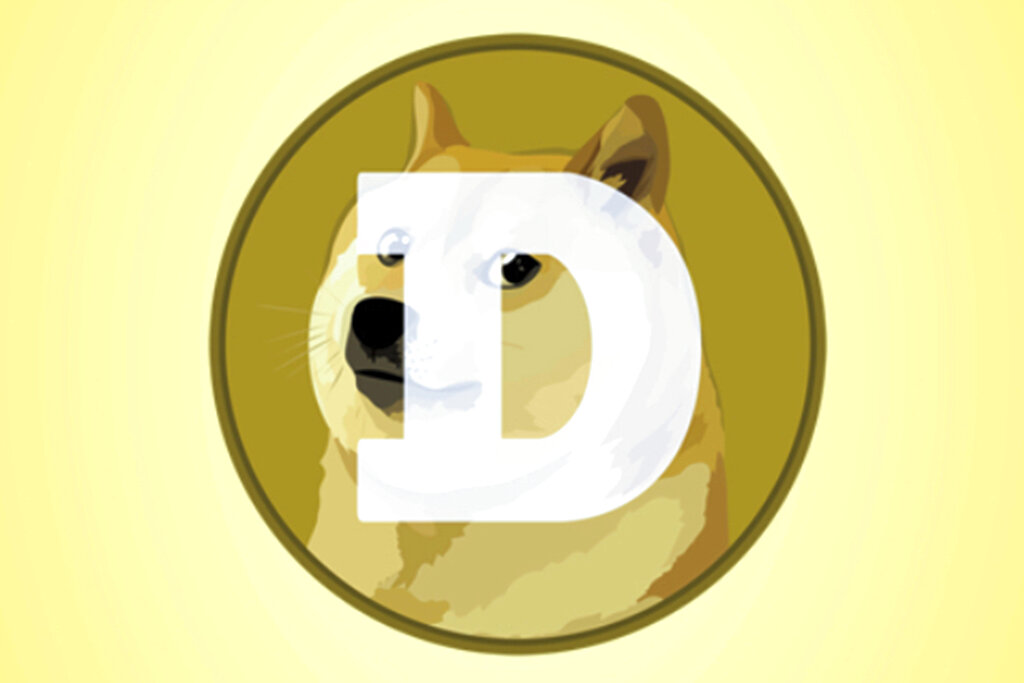 This mobile phone app screen shot shows the logo for Dogecoin