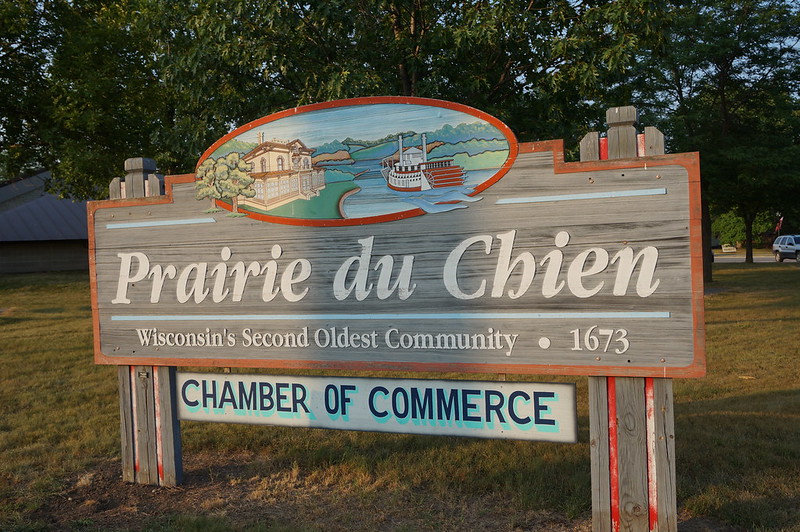 Prairie du Chien's welcome sign