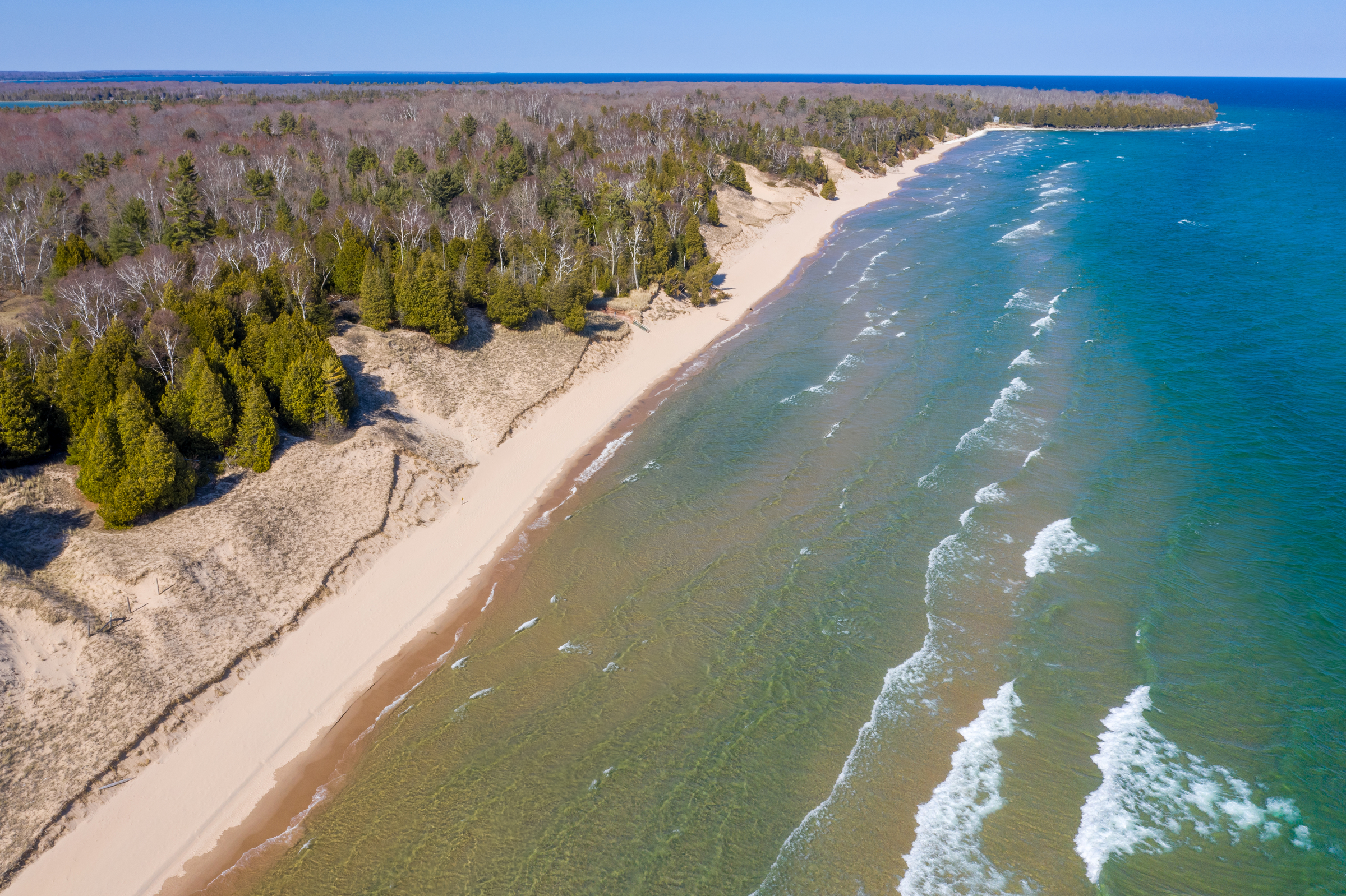Whitefish Dunes State Park in Door County, Wis., is seen on April 4, 2021