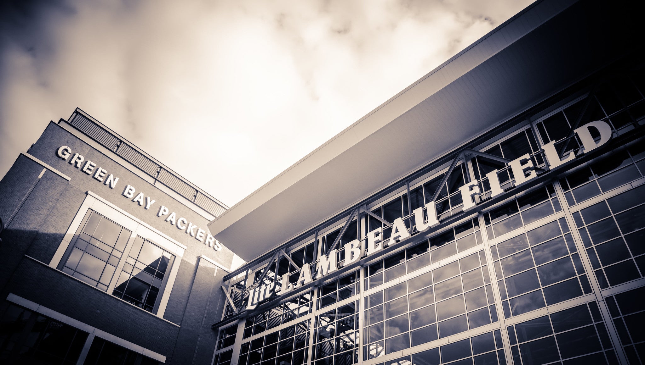 Lambeau Field sign in Green Bay.