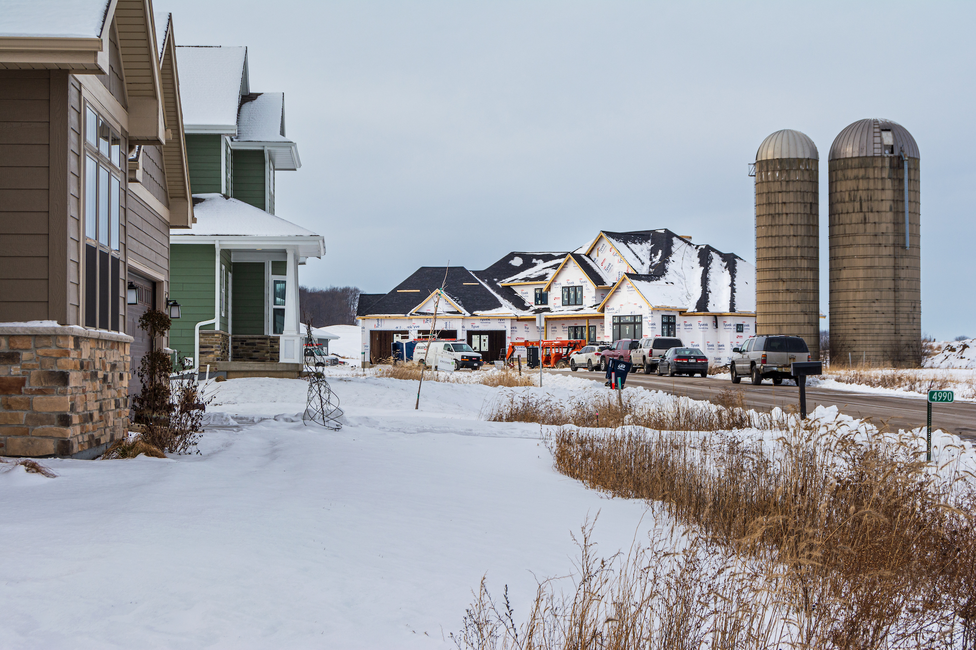 A house under construction near Waunakee, Wis. on Jan. 4, 2022.