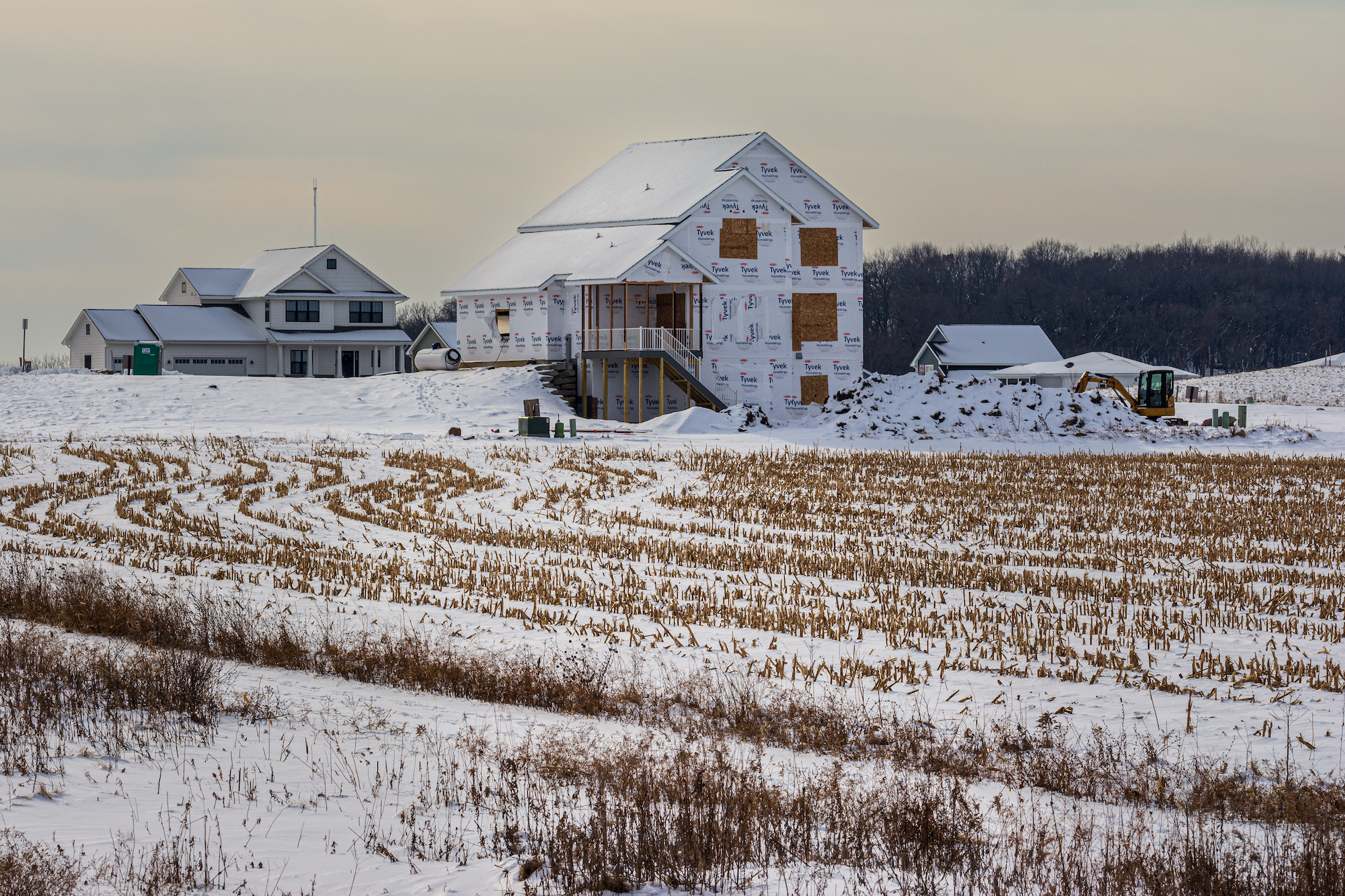 A house being built near Waunakee, Wis. on Jan. 4, 2022.