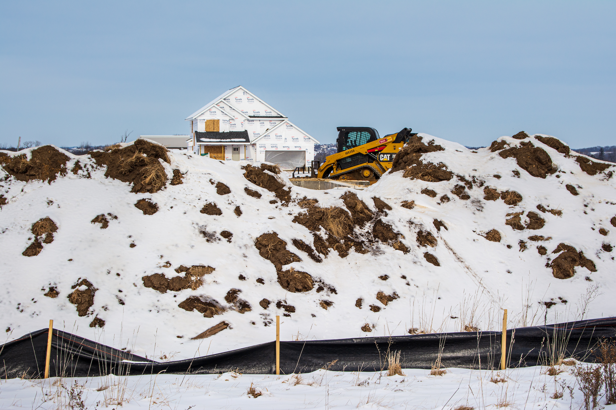 New home construction near Waunakee, Wis. on Jan. 4, 2021.