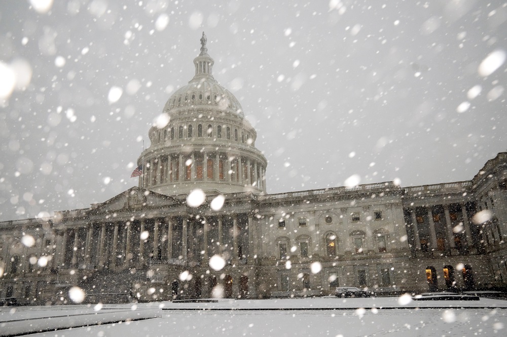 U.S. Capitol in snow