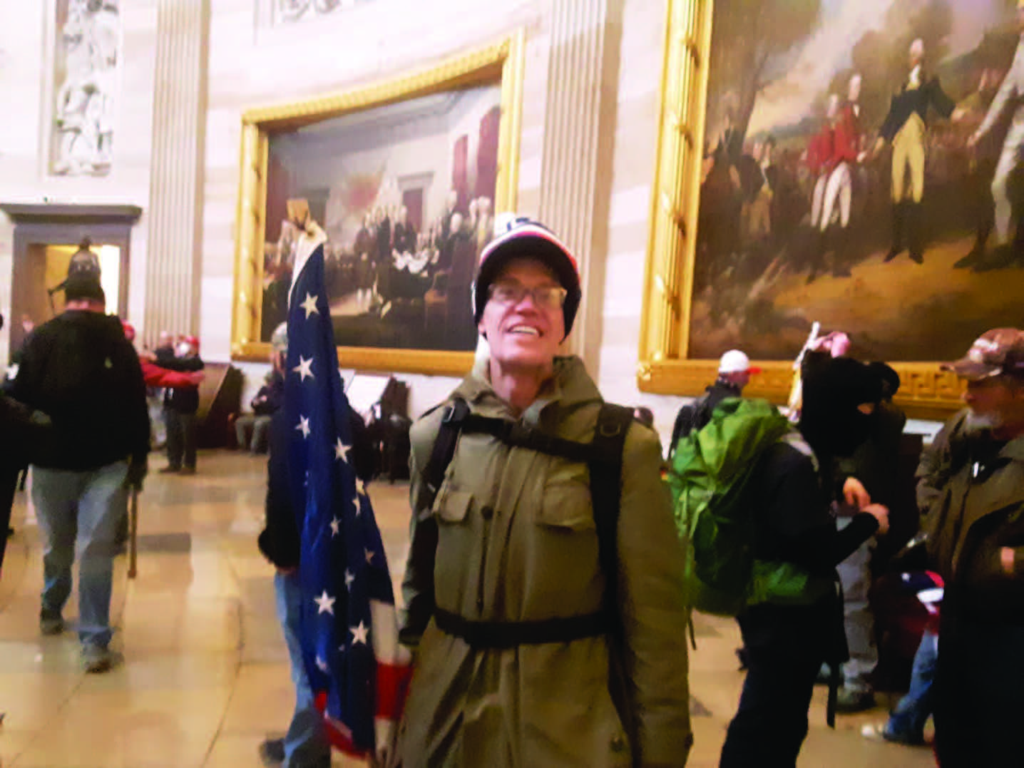 Kevin Loftus of Eau Claire posted to Facebook a photo of himself inside the U.S. Capitol during the insurrection of Jan. 6, 2021.