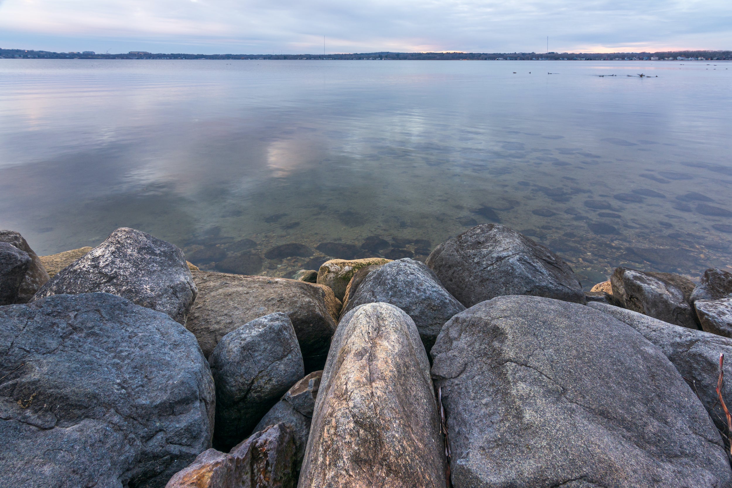 The shore of Lake Mendota at Mendota County Park in Middleton, Wis. on Dec. 25, 2021.