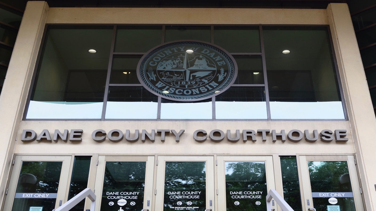 The entrance to the Dane County Courthouse in Madison