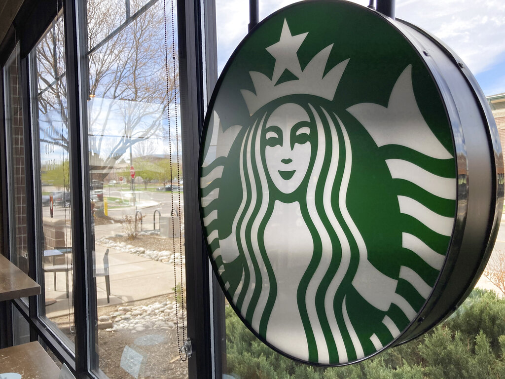 Starbucks sign in window