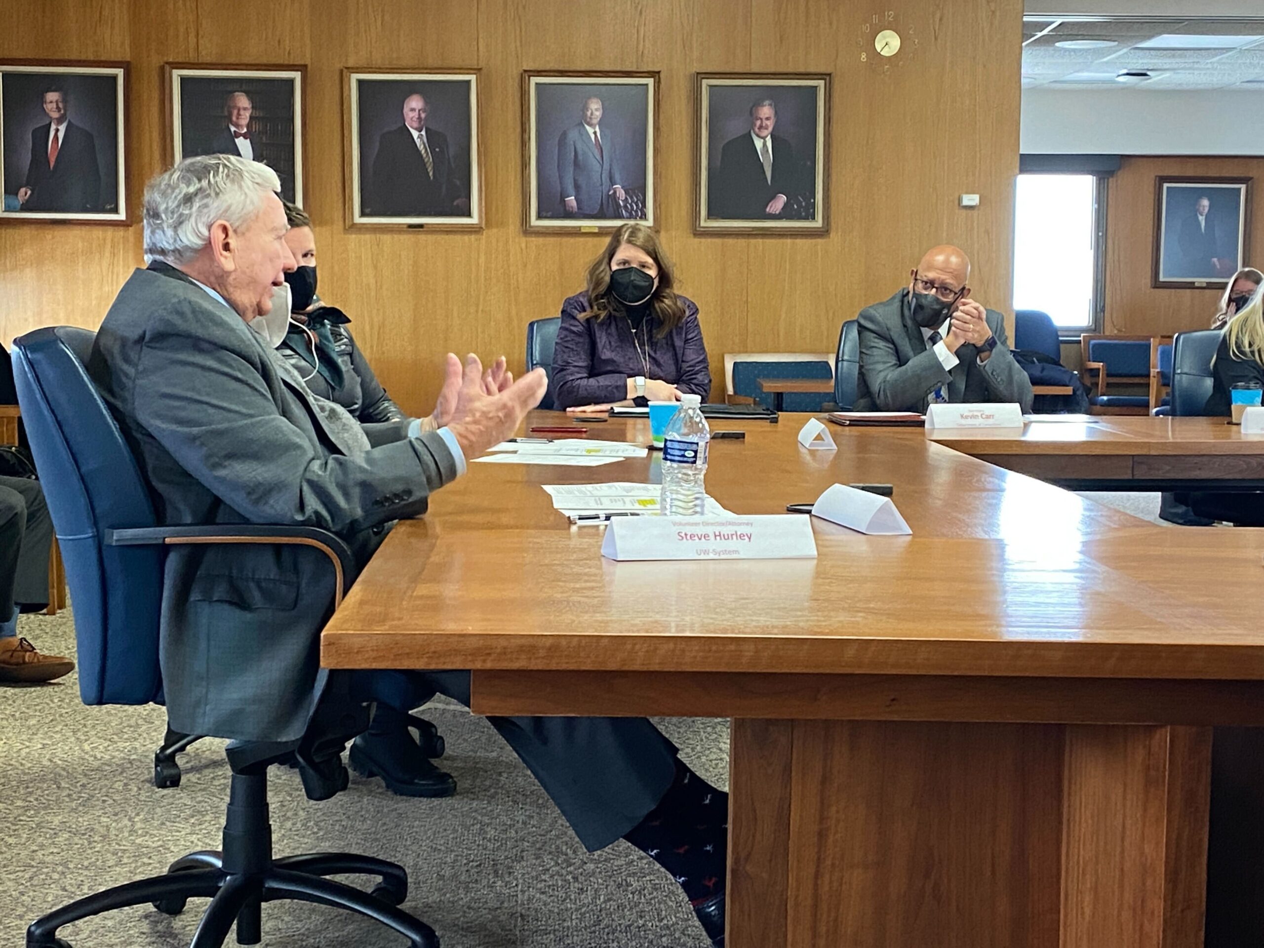 UW System interim president Tommy Thompson speaks at a roundtable event