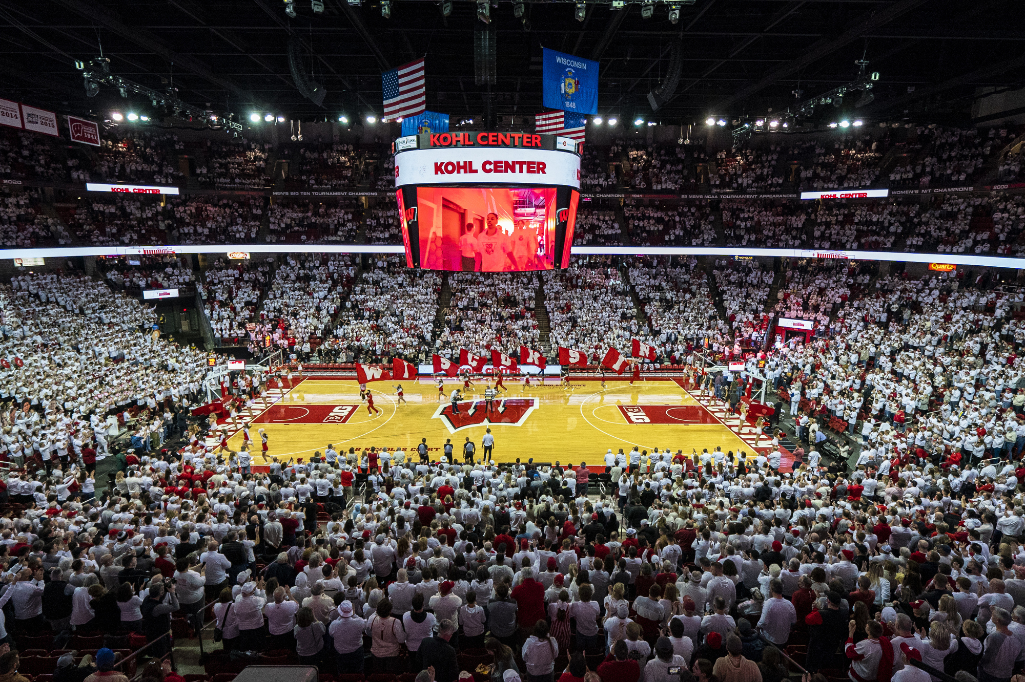 The Kohl Center, home of the Wisconsin Badgers basketball team,
