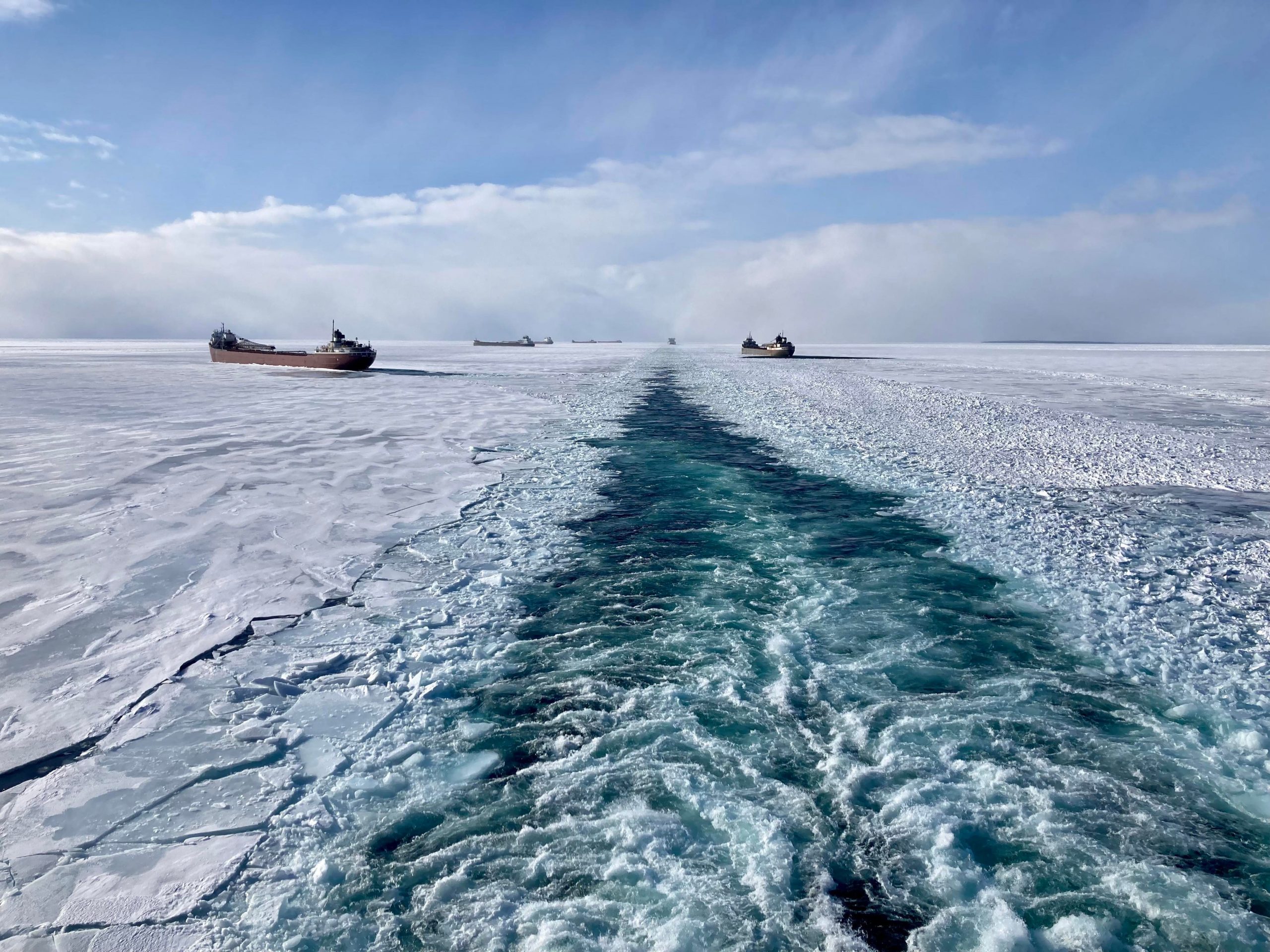 Boats stuck on Lake Superior