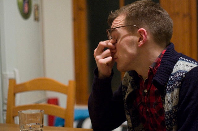 Man looking stressed