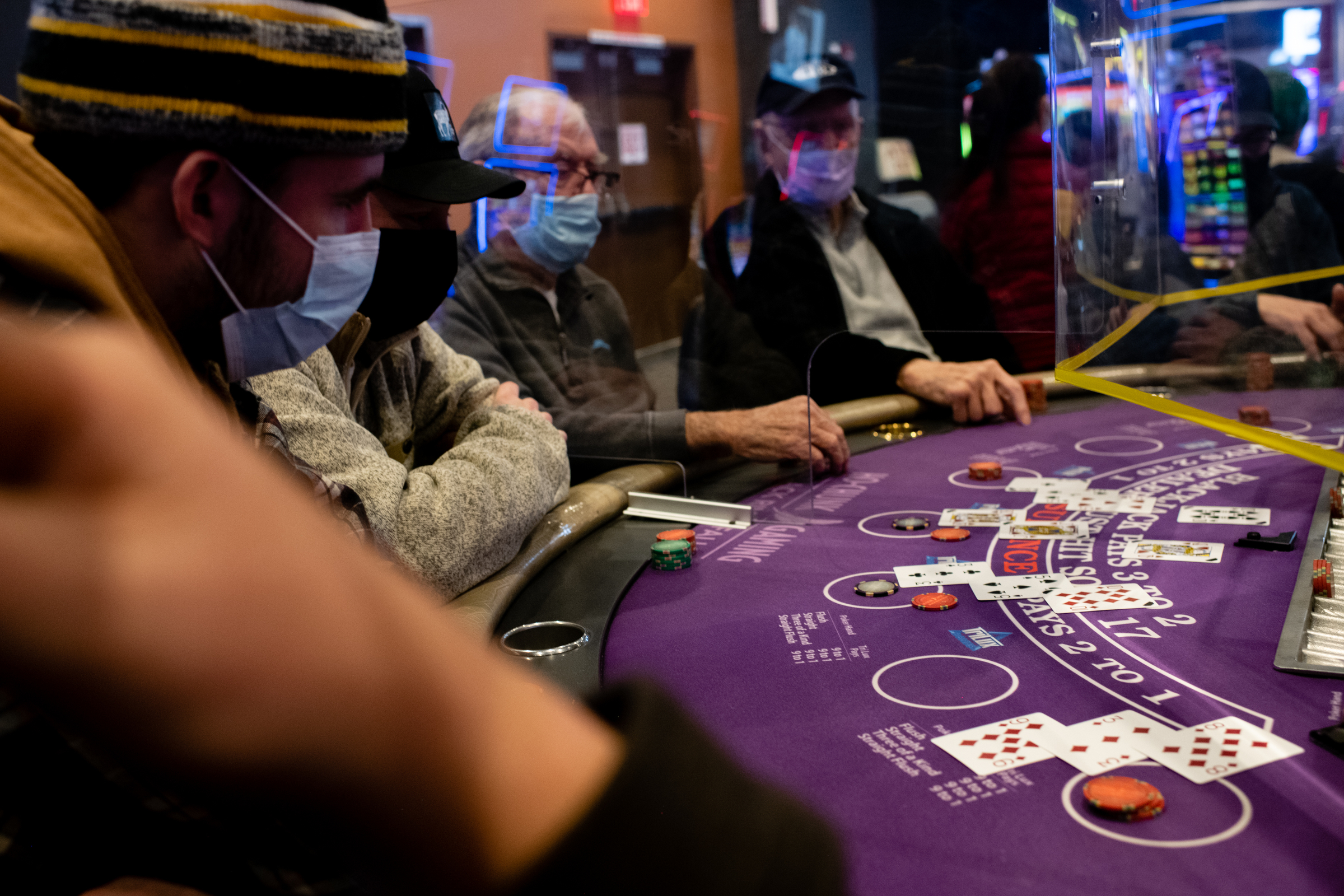 A blackjack table is seen at Ho-Chunk Gaming Black River Falls