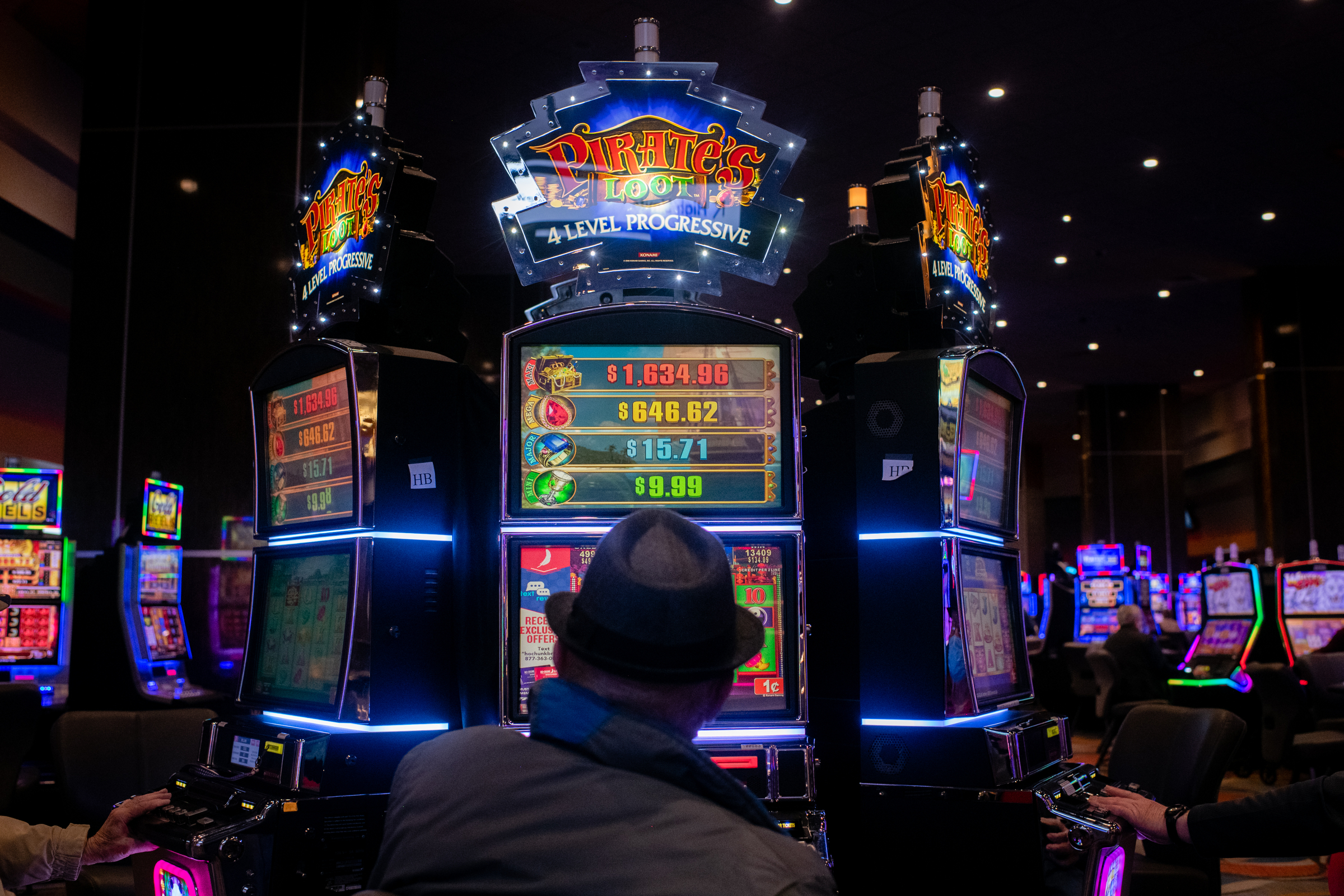 Slot machines are seen at Ho-Chunk Gaming Black River Falls